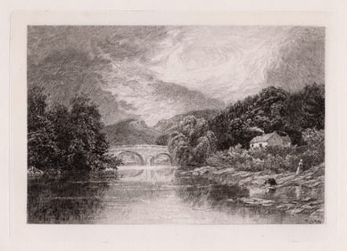 1880 David Law Callander etching signed