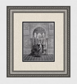 DORE 1800s Woodcut Bradamanters, Ricciardetto & Fiordispina FRAMED Signed
