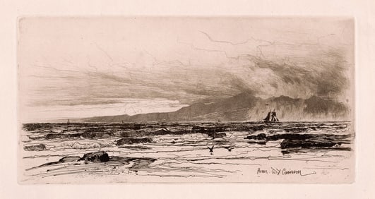 Sir David Young Cameron Arran 1892 Etching Signed