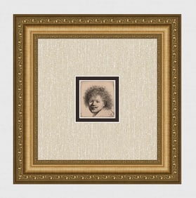 REMBRANDT 1800S Etching B8 Rembrandt with Long Bushy Hair DURAND