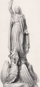 1800s MARY GRANT Engraving St Margarite beats the Devil Dragon Framed