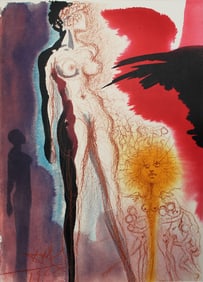 Salvador Dali Sodom and Gomorrah 1967 Original Biblia Sacra Lithograph Framed