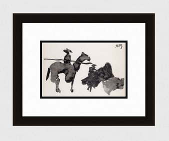 1961 PABLO PICASSO Vintage Lithograph Picador & Matador FRAMED