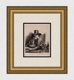 1800s Rembrandt Etching B228 Arnold Tholinx DURAND Original Framed