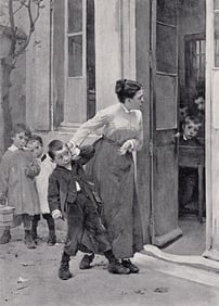 Jean GEOFFROY 1800s Antique Print The School Skipper FRAMED Signed