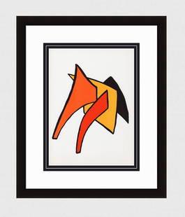 Alexander Calder Original Lithograph Framed 1963 Stabiles: Calder, Alexander. "Stabiles" Color lithograph published by Maeght, 1963. Professionally framed and matted. Sheet 11 x 15 inches, framed c. 19 x 22 inches. Notes: reference dlm 141. This artwork is ac