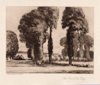 Luke Taylor The End of the Day etching signed