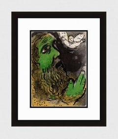 1960 Marc Chagall Lithograph Job Praying Framed