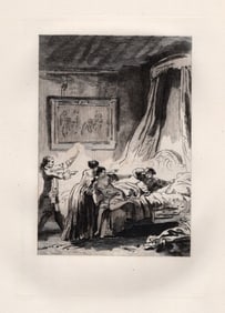 1800s Jean-Honore Fragonard Limited Etching Gascon Punished Framed