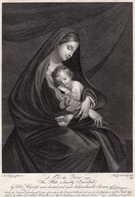 Correggio Virgin and Child Etching with Engraving 1763