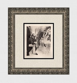 Edgar Degas 1938 Etching The Seated Man and Dancer Limited Edition Framed