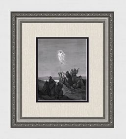 1800s Gustave DORE SIGNED Biblical Wood Engraving THE ASCENSION Framed