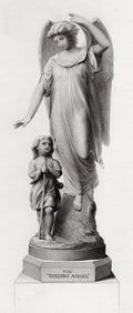 1800s Louis Auguste MALEMPRE Engraving Angel to the Children FRAMED