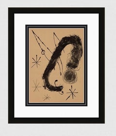 1965 Joan MIRO Color Lithograph STARS & COMETS Gallery Framed
