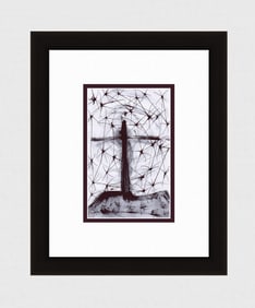 Patrick Mcdowell Original Hand Signed Ink Drawing Crucifixion Framed COA