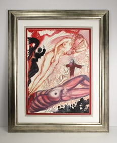 Dali Original Biblia Sacra Creation of Eve Lithograph Framed
