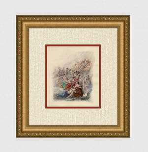 LIMITED 1955 Original Paul-Emile Becat Lithograph The Flower Crown Framed: Paul-Emile Becat (French, 1885 - 1960). The Flower Crown,Twentieth Kiss (La Couronne de Fleurs, Vingtième Baiser). Original lithograph on velin paper. Year: 1947. Numbered limited edition. This is