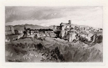Joseph Mallord William Turner Rome Church and Convent of the Quattro Coronati etching signed