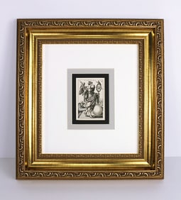 Barthel Beham Fortune Antique engraving Framed