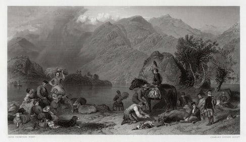 Jacob Thompson 1862 Engraving The Signal SIGNED Framed