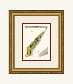Salvador Dali 1960 Authentic Woodcut Signed Framed