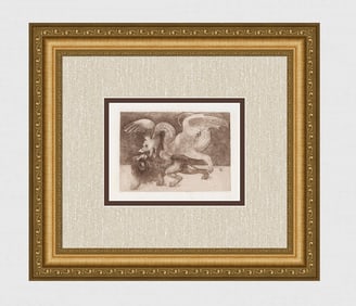 Leonardo da Vinci Lion and Dragon Antique Print