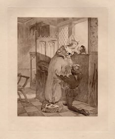 LIMITED EDMOND MALASSIS Engraving The Kiss of Deception Framed SIGNED