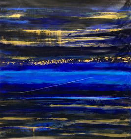 Azarin Oil Painting Blue Abstract 54 x 54 Inches