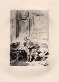 1800s Jean-Honore Fragonard Limited Etching La Femme Avare Framed