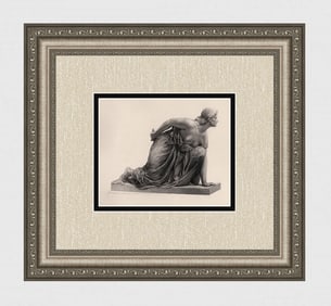 1800s SAMUEL FRY Engraving FIERCE VENGEANCE Framed