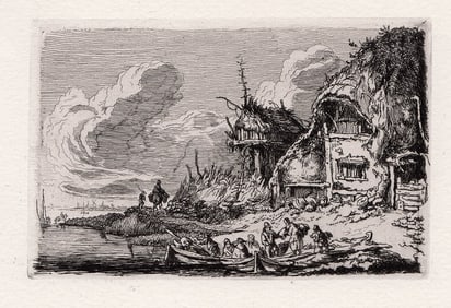 Franz Edmund Weirotter Cottage on a Shore 1874 etching