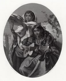 John Phillip Spanish Minstrels 1865 engraving signed
