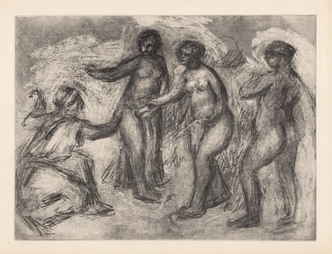 1919 RENOIR Greek Mythology Engraving "Paris with the Goddesses" Lmtd Ed