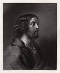 FRAMED 1800s WILLIAM ETTY Antique Engraving The Disciple SIGNED