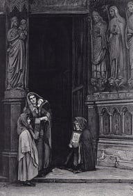 1800s J. H. Gambart Antique Print St Germain l'Auxerrois Signed Framed