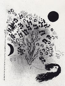 1952 Original MARC CHAGALL Lithograph Vision of Paris M86