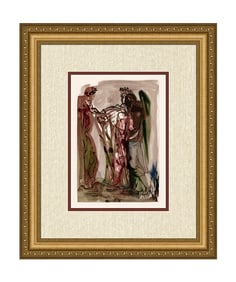 Salvador Dali 1960 Proud Ones Woodcut Signed Framed