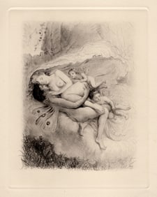 Cupid and Psyche Original 1955 Paul-Emile Becat Limited Drypoint Framed