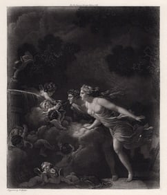 Jean-Honore Fragonard Mezzotint "The Fountain of Love" SIGNED FRAMED