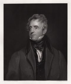1800s Thomas LAWRENCE Engaving Fawcett, The Comedian FRAMED SIGNED