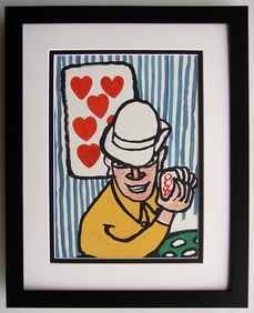 Alexander Calder Original Poker Player 1975 Lithograph Framed
