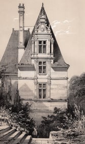 1800s ORIGINAL PETIT Lithograph Chateau de La Ranciere Framed SIGNED