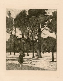 Stanislas Lepine L'esplanade des Invalides 1800's Etching
