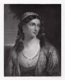 1850 Sir Charles Lock Eastlake A Greek Girl engraving signed