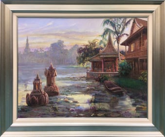 Peter Ho Original Oil on Canvas Solitude 30 x 40 Inches