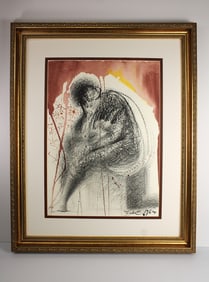 Dali 1967 Original Jerusalem's Fall Biblia Sacra Framed Lithograph