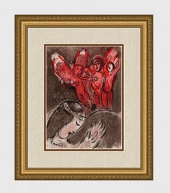 1960 Marc Chagall Lithograph Sarah and the Angels Framed