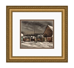 1958 Maurice de Vlaminck Les Tilleuls sous la Neige lithograph signed