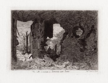 Edmond Yon A dining room in Fontenay-aux-Roses / around Paris after the War (Une salle a manger a