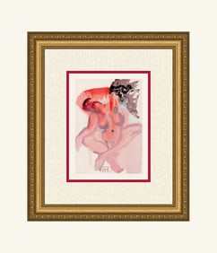Salvador Dali 1960 Woodcut Indolent Signed Framed